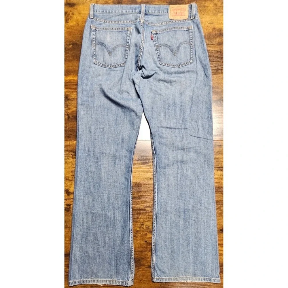 Y2K Levis 527 Jeans Mens 36x34 Blue Med Wash‎ Bootcut Distressed Denim Western